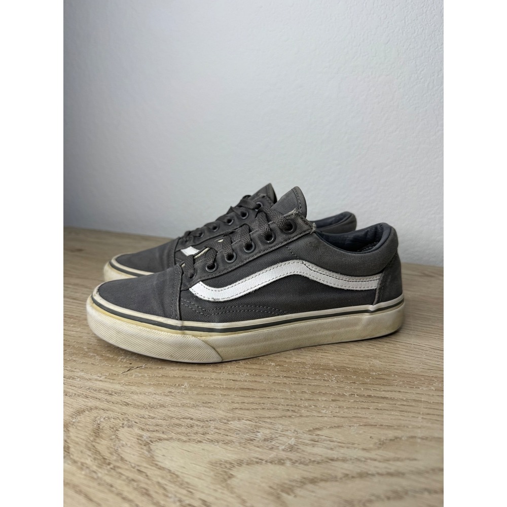 Vans Old Skool Gray Canvas Low Top Skate Shoes Women's Size 7.5 Men's Size 6‎